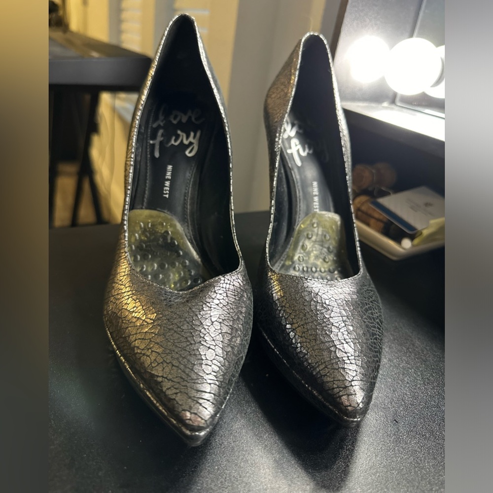 Nine West Love Fury Heels in Pewter